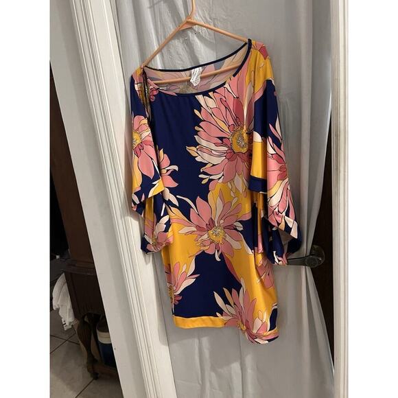 Trina Turk Women Breeze Swim Cover Up Tunic Floral Multi Color Size XL Beach - Picture 2 of 6